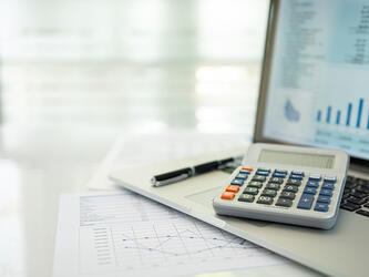 Calculator on laptop